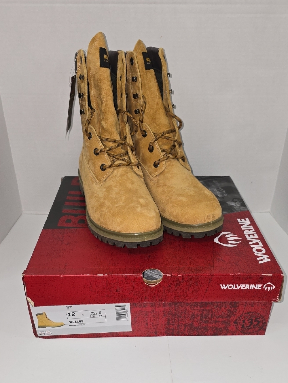 Wolverine Gold Suede 1195 Lace-Up Waterproof Insulated  Men's Boots Size 12M NWT